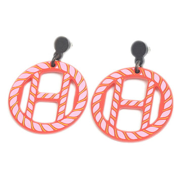 HERMES H Equip Earrings Lacquer Rouge