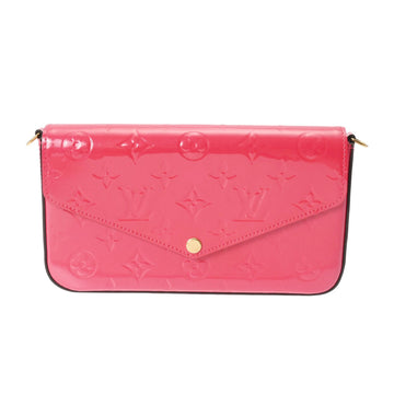 LOUIS VUITTON Vernis Pochette Felicie Clutch Bag Hot Pink M61787 Women's Monogram Shoulder