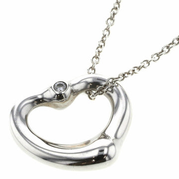 TIFFANY necklace open heart 2P width about 16mm silver 925 diamond women's &Co.