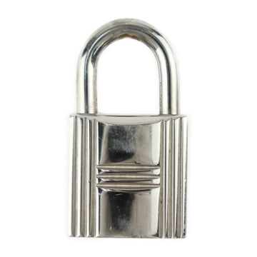 HERMES Padlock Cadena Metal Silver Key Bag Charm