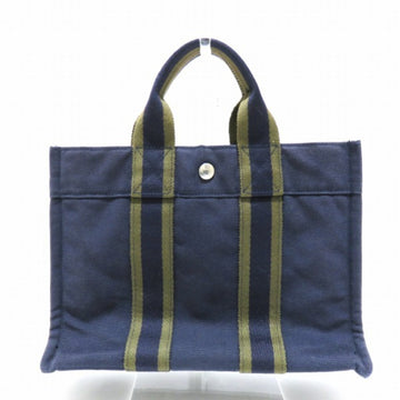 HERMES Four Toe PM Navy Khaki Bag Handbag Tote Unisex