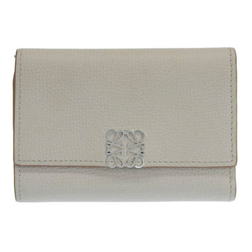 LOEWE leather anagram tri-fold wallet gray