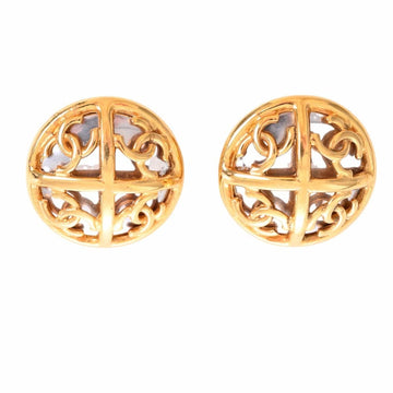 CHANEL Cocomark round earrings gold ladies