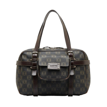 LOEWE Anagram Embossed Handbag Shoulder Bag 290606 Black Brown PVC Leather Ladies