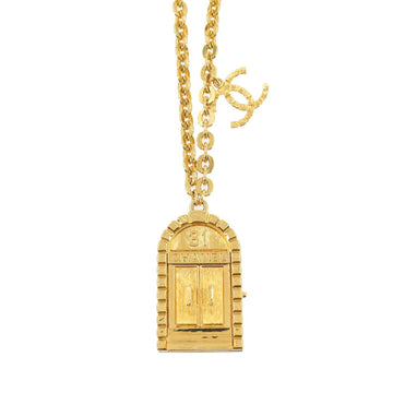 CHANEL Door Motif Coco Mark Long Necklace Gold B22A AB8654 Accessories