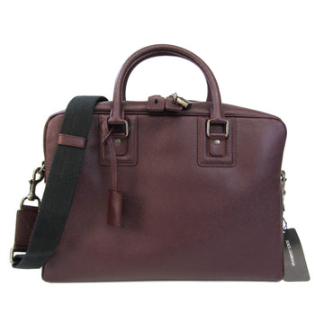 DOLCE & GABBANA Men's Leather Briefcase,Shoulder Bag Bordeaux
