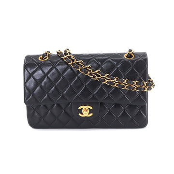 CHANEL Matelasse 25 Chain Shoulder Bag Leather Black A01112 Gold Hardware Vintage