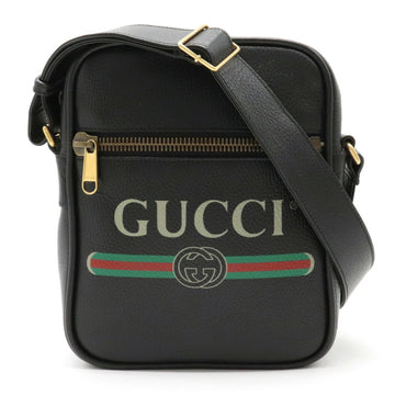 Gucci print bag shoulder leather black 523591