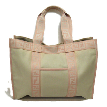 FENDI Tote Bag Beige Pink canvas