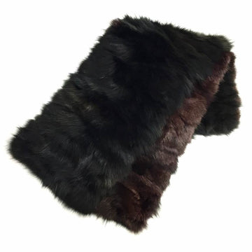 FENDI fur stole shawl brown dark gray ladies thing