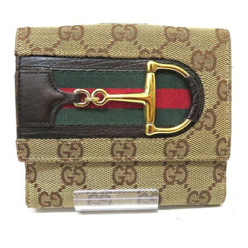 GUCCI Sherry Line W Hook Horsebit Bifold Wallet Unisex