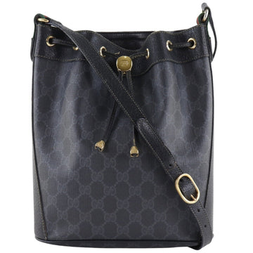 Gucci Old Sherry Line GG 41.02.034 PVC Black Women's Shoulder Bag