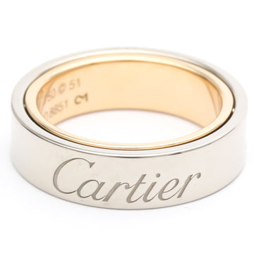 Polished CARTIER Secret Love Ring #51 US 5 3/4 18K Pink Gold White Gold BF552739