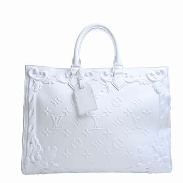 LOUIS VUITTON leather sack plastic tote bag M21841 white ladies