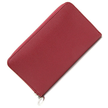 BVLGARI Round Long Wallet 37340 Red Leather Ladies