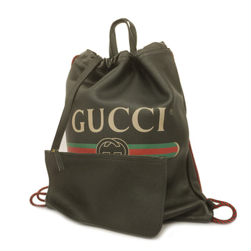 GUCCIAuth  Rucksack 516639 Leather Backpack Black