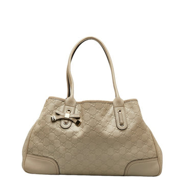 GUCCIsima Princey Shoulder Bag Tote 163805 Beige Canvas Leather Women's