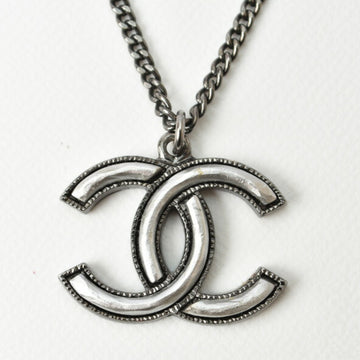 CHANEL necklace pendant  coco mark CC gun metallic