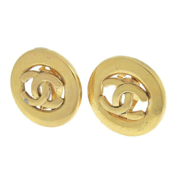 CHANEL Cocomark round earrings gold ladies