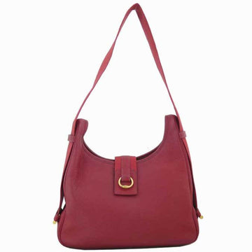Hermes shoulder bag saco red leather x gold hardware women's