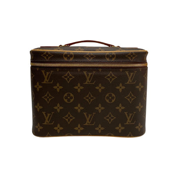 LOUIS VUITTON Nice BB Monogram Leather Genuine Vanity Bag Handbag Brown