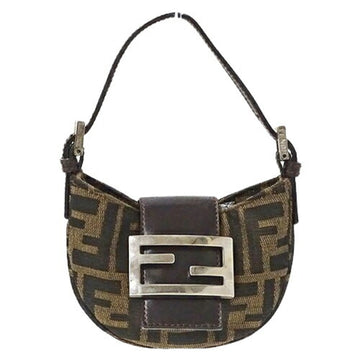 FENDI Bag Women's Handbag Pouch Zucca Canvas Brown 2305 26673 Micro