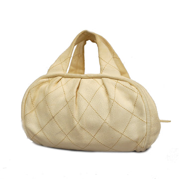 CHANELAuth  Wild Stitch Handbag Women's Leather Handbag Ivory