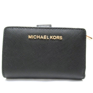 MICHAEL KORS black leather wallet bifold ladies