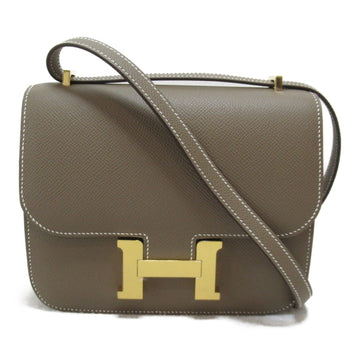 HERMES Constance Mini Shoulder Bag Brown Etoupe Grey leather Epsom