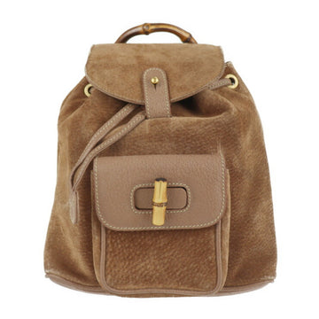GUCCI bamboo rucksack daypack 003 3444 0030 suede leather brown backpack mini