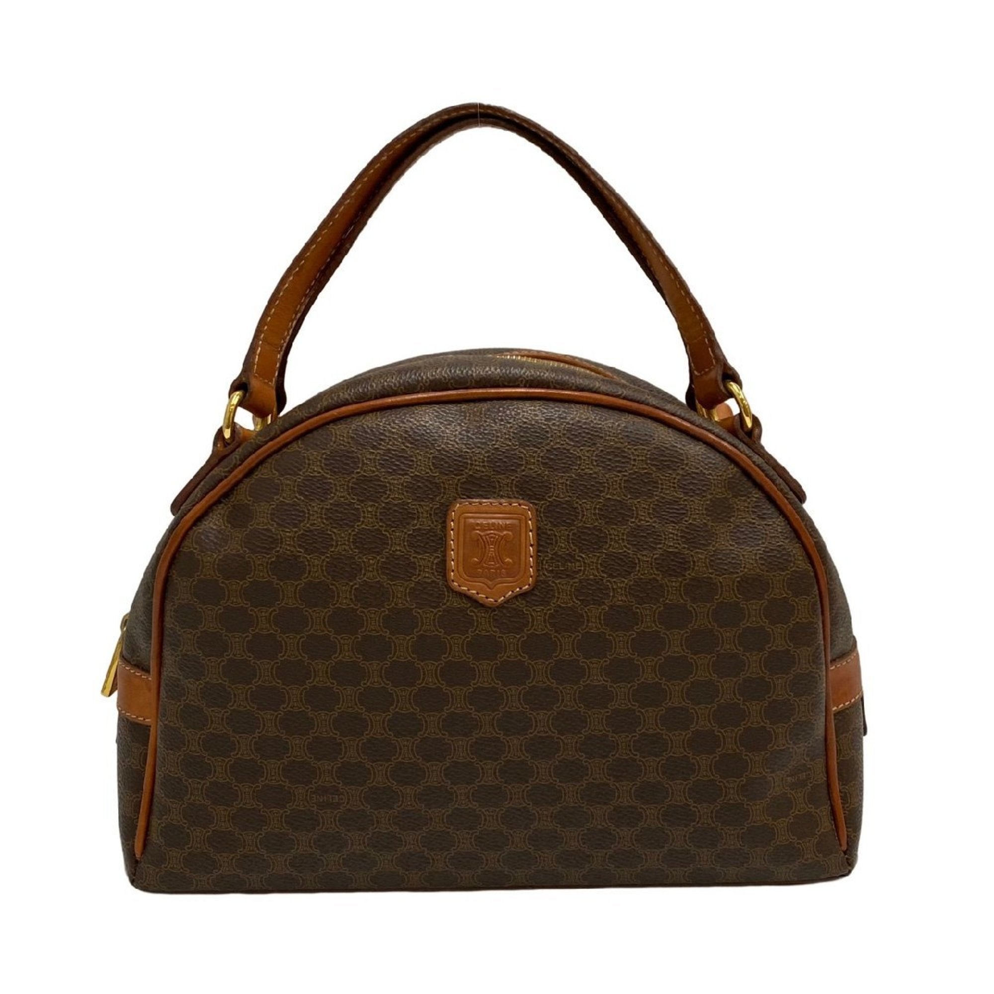 CELINE Vintage Macadam Blason Triomphe Pattern Logo Leather