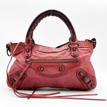 BALENCIAGA The First 2WAY Bag Handbag Shoulder Leather Red Ladies Fashion
