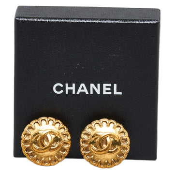 CHANEL Cocomark Earrings Gold Plated Women's