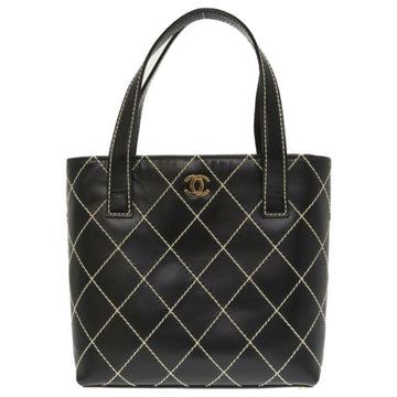 Chanel Wild Stitch Tote Bag Leather Black 0054CHANEL