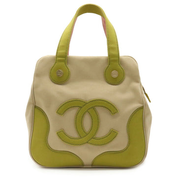 Chanel Marshmallow Handbag Tote Bag Cocomark Canvas Beige Green Pink A24228