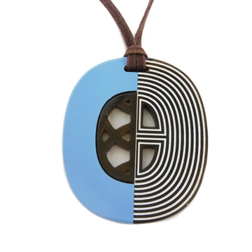 HERMES Necklace Remix Lifterio Lift Chaine d'Ancle Blue Marble Pendant Buffalo Horn Lacquer Ladies Accessories Jewelry
