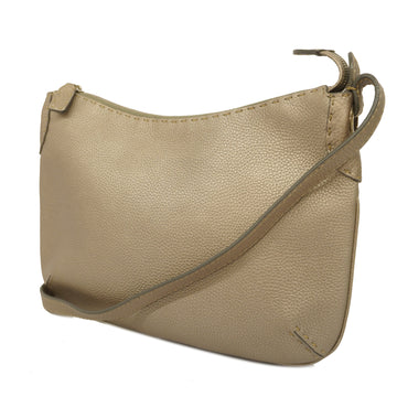 FENDIAuth  Zucca Shoulder Bag Women's Leather Shoulder Bag Bronze