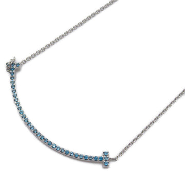 TIFFANY&CO T Smile Small Topaz Necklace Necklace Blue K18WG[WhiteGold] Topaz Blue