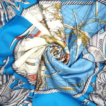 HERMES Carre 90 Scarf Blue Unisex