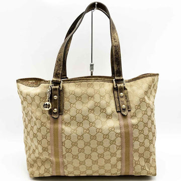 GUCCI GG pattern tote bag shoulder beige gold canvas ladies fashion 189260 ITN266YRYXLK