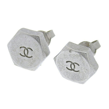 CHANEL Cocomark earrings silver ladies