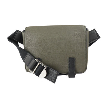 Loewe MILITARY MESSENGER XS military messenger waist bag 31712 BAB23 calfskin olive black silver hardware pouch hip