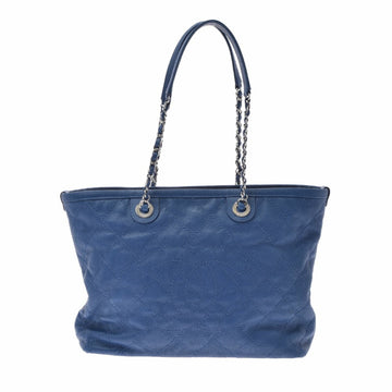 CHANEL Matrasse Chain Tote Blue Ladies Caviar Skin Bag