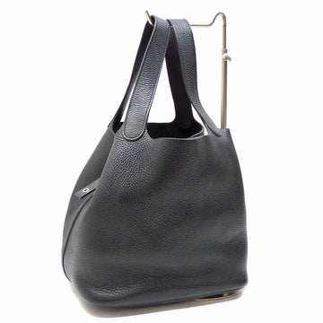 Hermes Picotin Lock MM Handbag Ladies Noir Taurillon Clemence A Engraved Around 2017 HERMES Black Leather