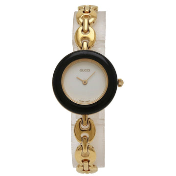 GUCCI Change Bezel White Dial GP Ladies Quartz Watch 11/12.2