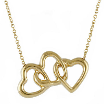 TIFFANY&Co. triple heart necklace 18k gold K18 ladies