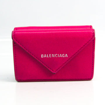 BALENCIAGA Paper Mini Wallet 391446 Women's Leather Wallet [tri-fold] Pink