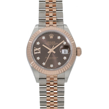 ROLEX Lady Datejust 28 279171G Random Chocolate *9P Star/IX Diamond Ladies Watch R7672