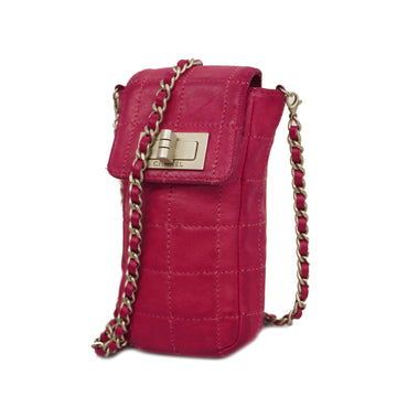 CHANELAuth  2.55 2.55/choco Bar Chain Shoulder Women's Leather Shoulder Bag Pink