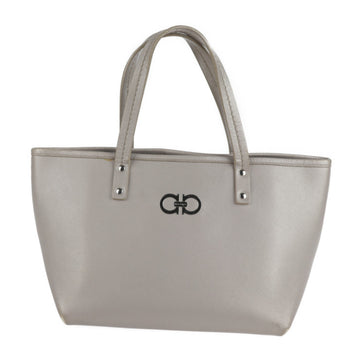 SALVATORE FERRAGAMO Gancini handbag 21 A872 leather gray series silver hardware tote bag